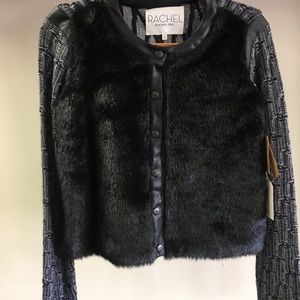 NWT Sz M Rachel Roy faux / tweed blazer